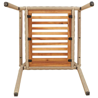 vidaXL Chaises de jardin empilables 4 pcs Marron et beige
