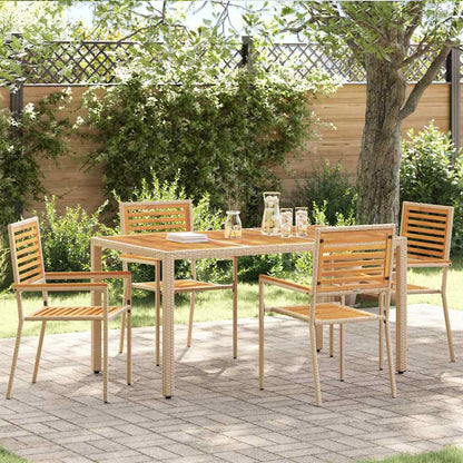 vidaXL Chaises de jardin empilables 4 pcs Marron et beige