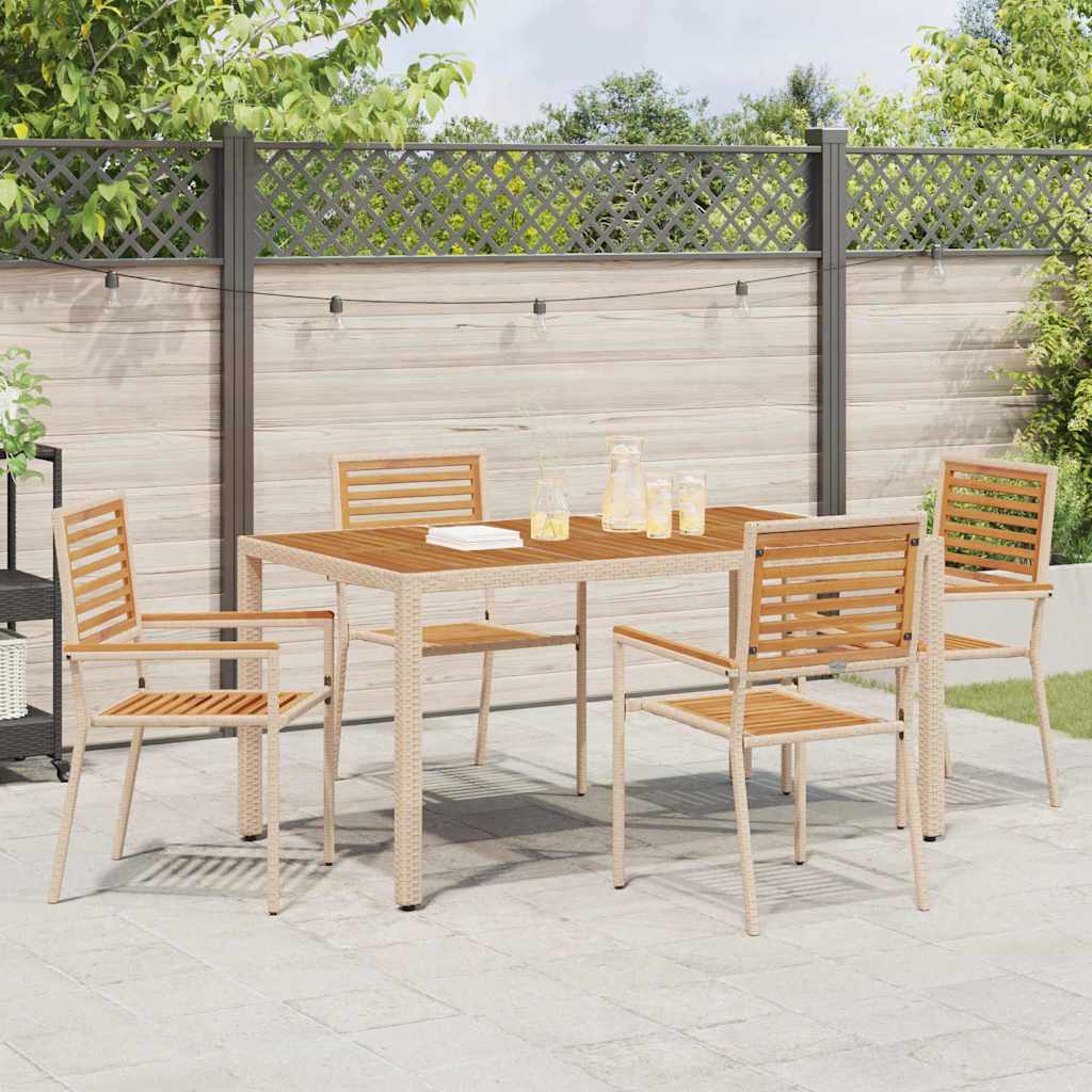 vidaXL Chaises de jardin empilables 4 pcs Marron et beige