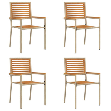 vidaXL Chaises de jardin empilables 4 pcs Marron et beige