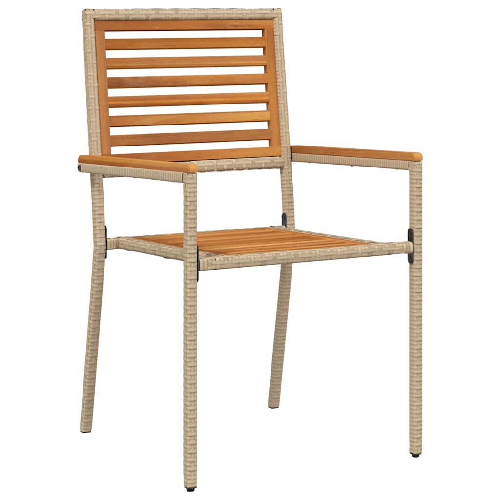 vidaXL Chaises de jardin empilables 4 pcs Marron et beige