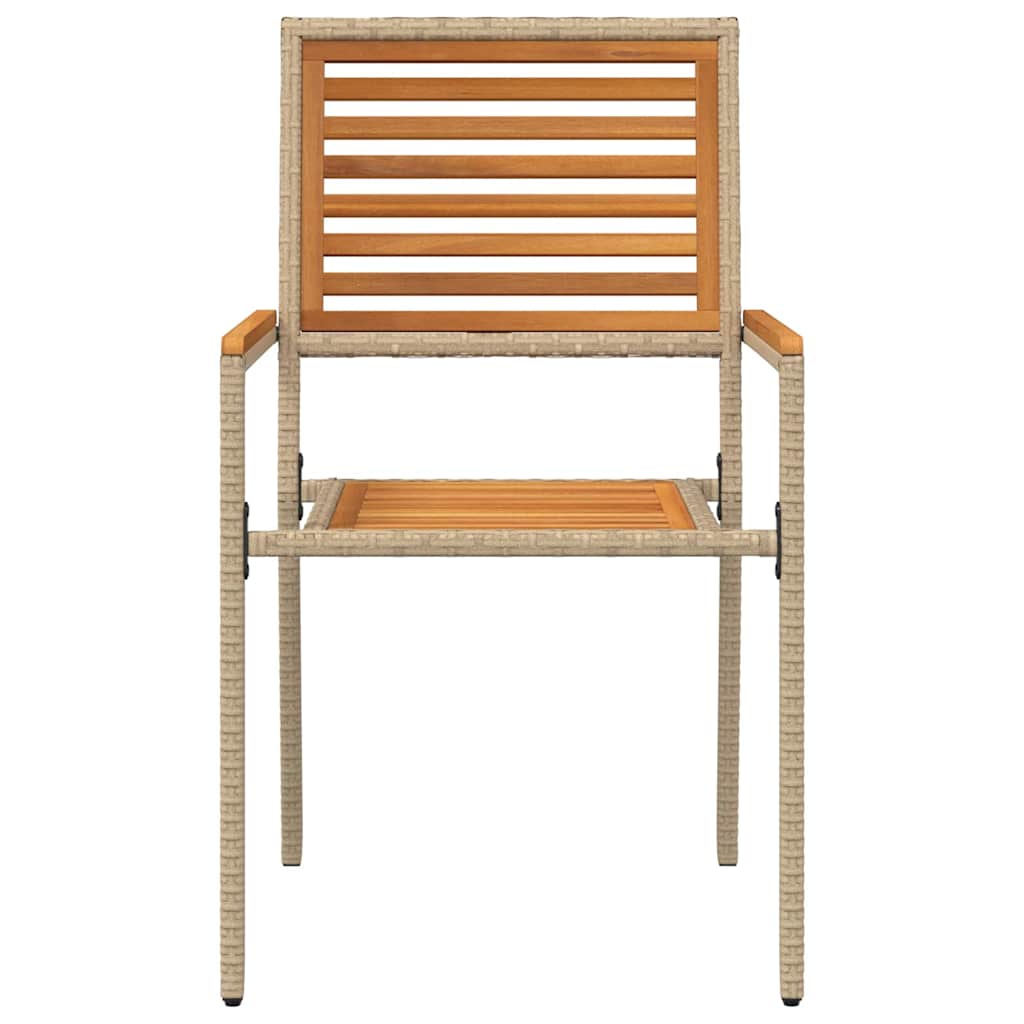vidaXL Chaises de jardin empilables 4 pcs Marron et beige