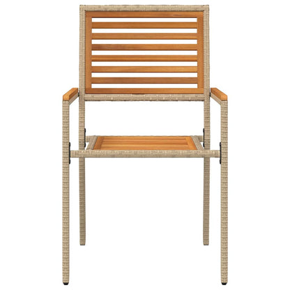 vidaXL Chaises de jardin empilables 4 pcs Marron et beige