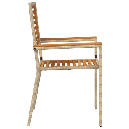 vidaXL Chaises de jardin empilables 4 pcs Marron et beige