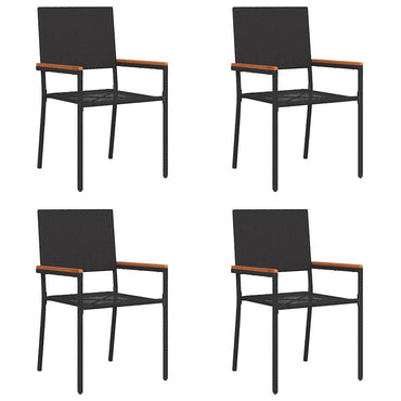 vidaXL Chaises empilables de jardin 4 pcs Noir et marron