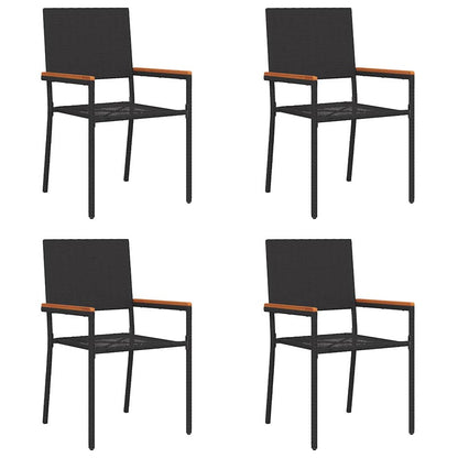 vidaXL Chaises empilables de jardin 4 pcs Noir et marron