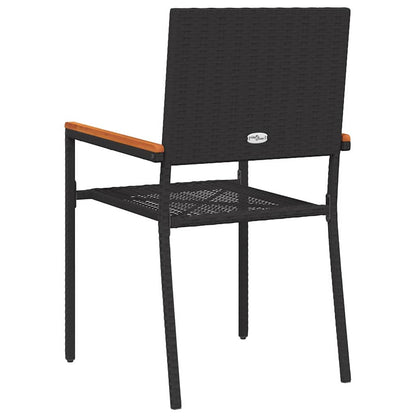 vidaXL Chaises empilables de jardin 4 pcs Noir et marron