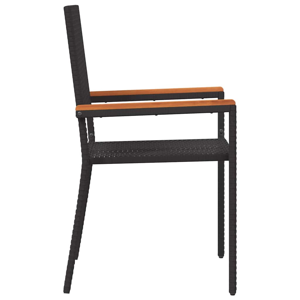 vidaXL Chaises empilables de jardin 4 pcs Noir et marron