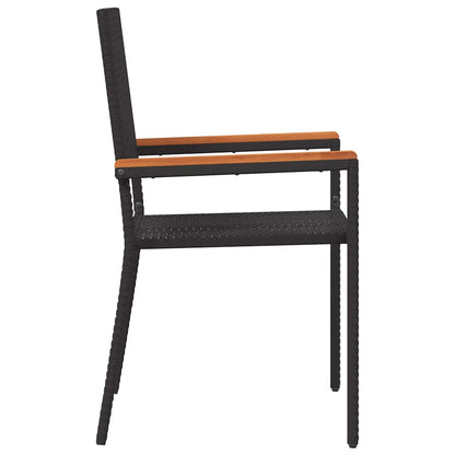 vidaXL Chaises empilables de jardin 4 pcs Noir et marron