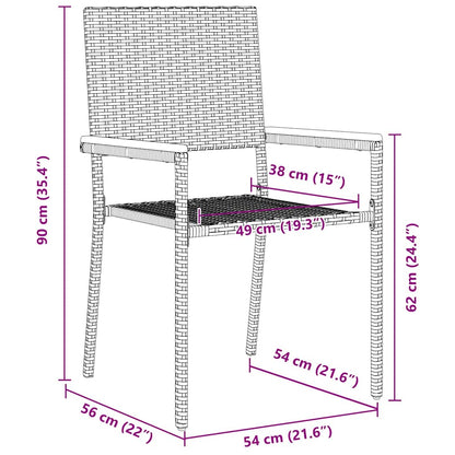 vidaXL Chaises empilables de jardin 4 pcs Noir et marron