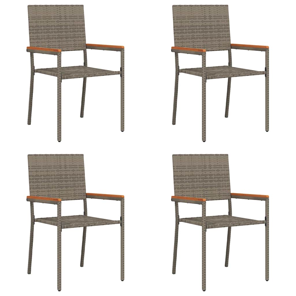 vidaXL Garten Stapelstühle 4 pcs Grau und Braun