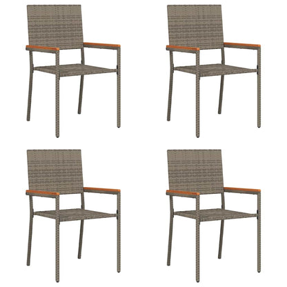 vidaXL Garten Stapelstühle 4 pcs Grau und Braun