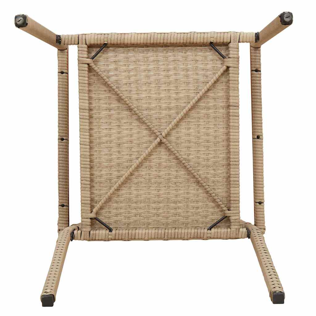 vidaXL Chaises empilables de jardin 4 pcs Crème et marron