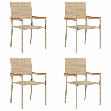 vidaXL Chaises empilables de jardin 4 pcs Crème et marron