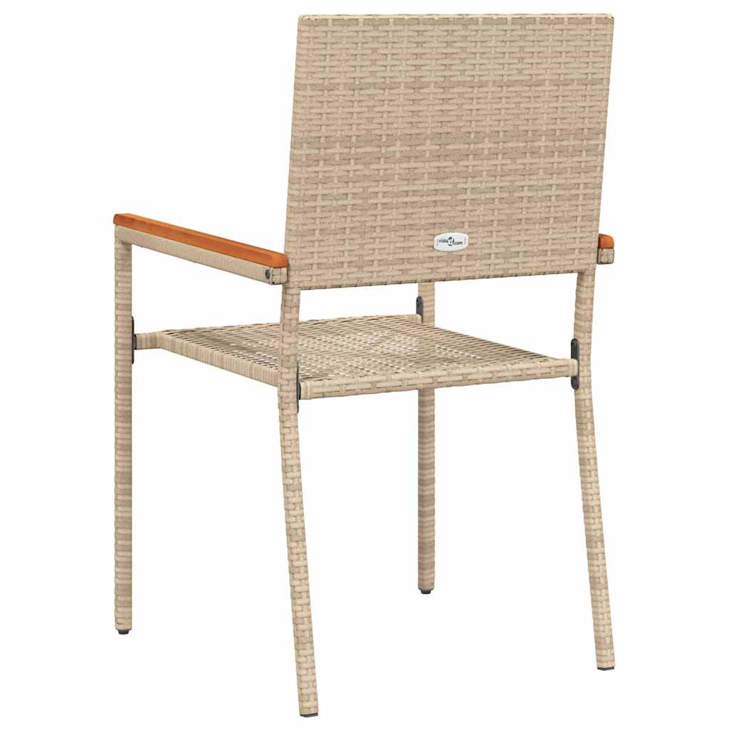 vidaXL Chaises empilables de jardin 4 pcs Crème et marron