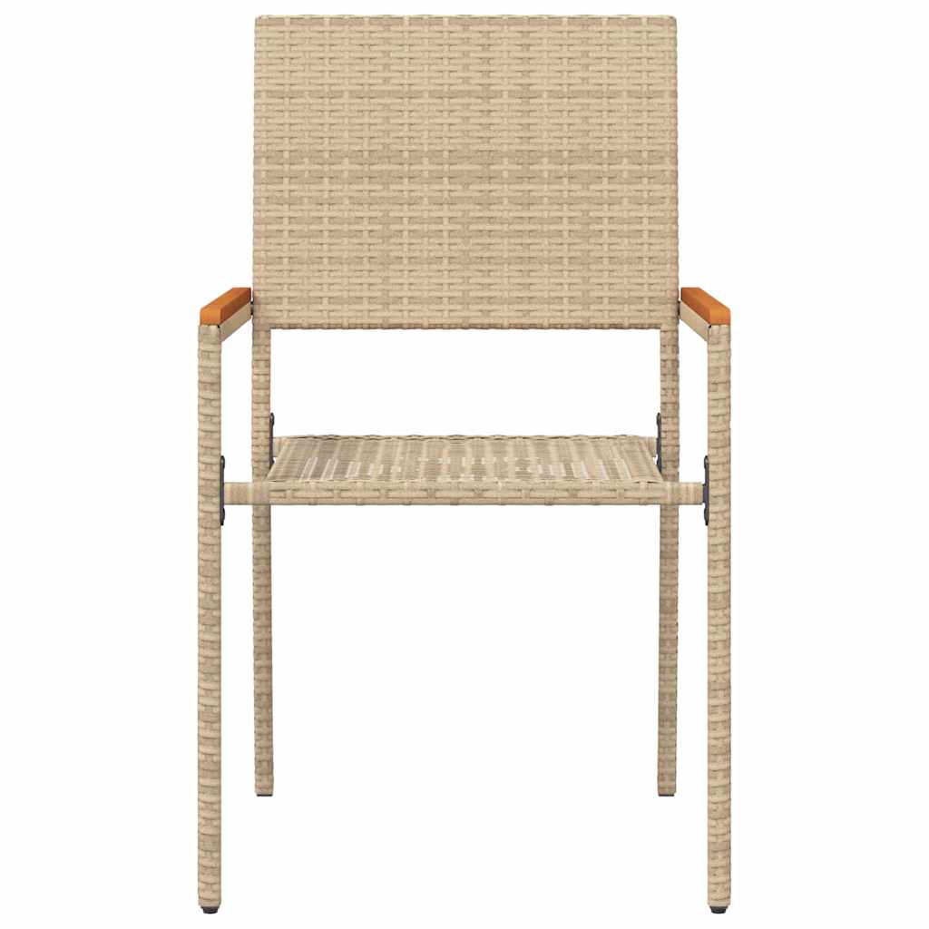 vidaXL Chaises empilables de jardin 4 pcs Crème et marron