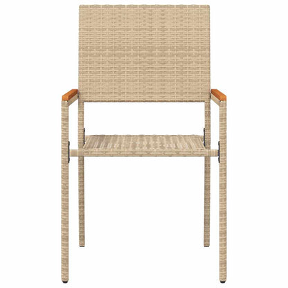 vidaXL Chaises empilables de jardin 4 pcs Crème et marron