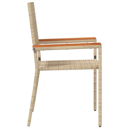 vidaXL Chaises empilables de jardin 4 pcs Crème et marron