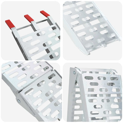 Zusammenklappbare Motorradrampe 340 kg pro Rampe 2 Stk. Silber