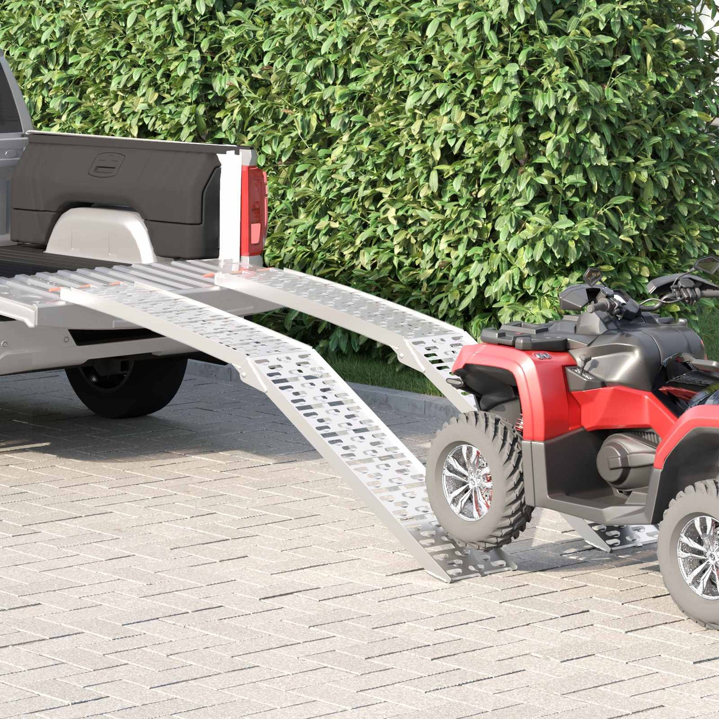 Zusammenklappbare Motorradrampe 340 kg pro Rampe 2 Stk. Silber