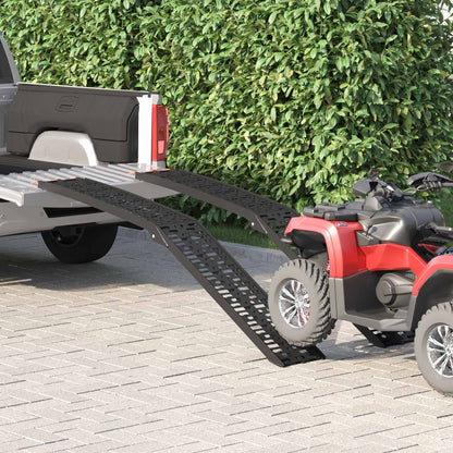 Zusammenklappbare Motorradrampe 340 kg pro Rampe 2 pcs Schwarz