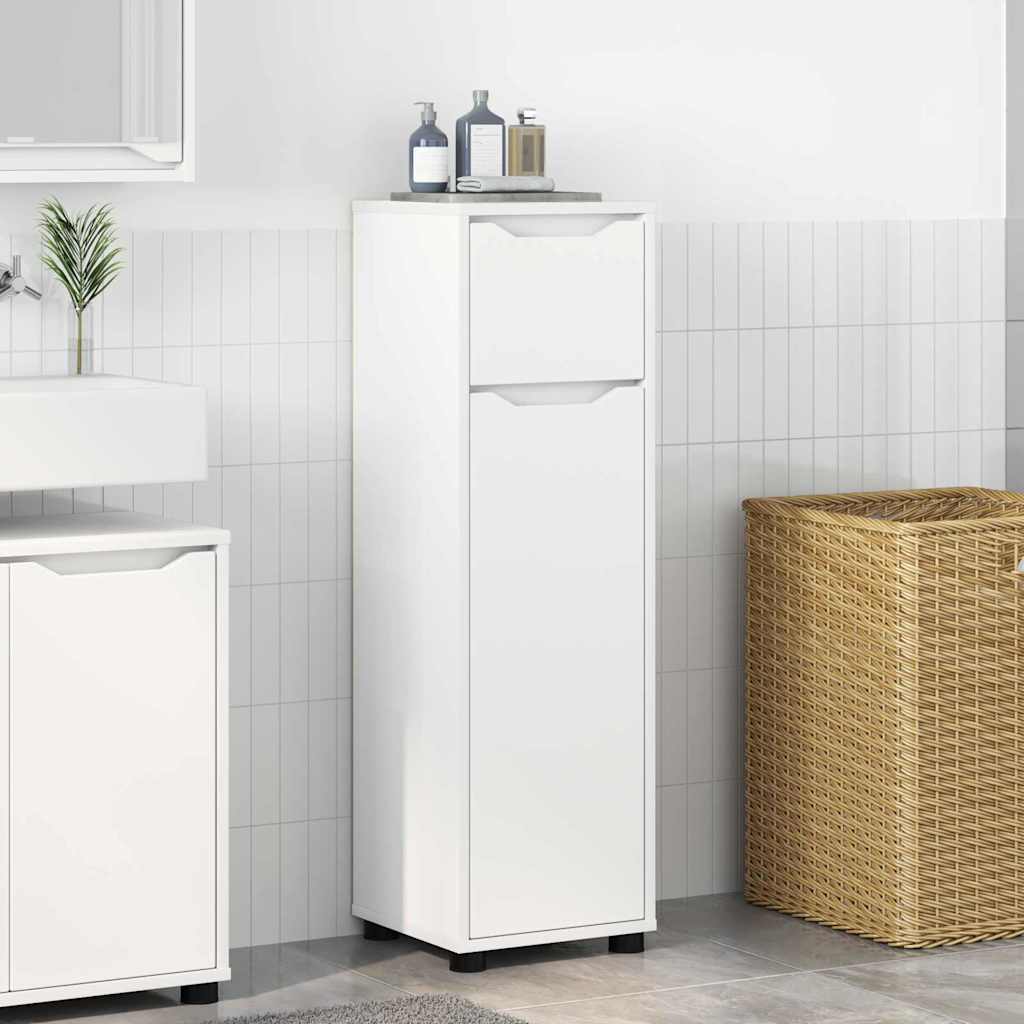 vidaXL Badezimmerschrank mit Tür Weiß 30,5 x 30 x 101 cm Holzwerkstoff