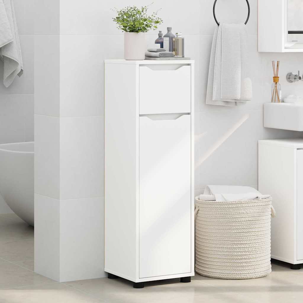 vidaXL Badezimmerschrank mit Tür Weiß 30,5 x 30 x 101 cm Holzwerkstoff