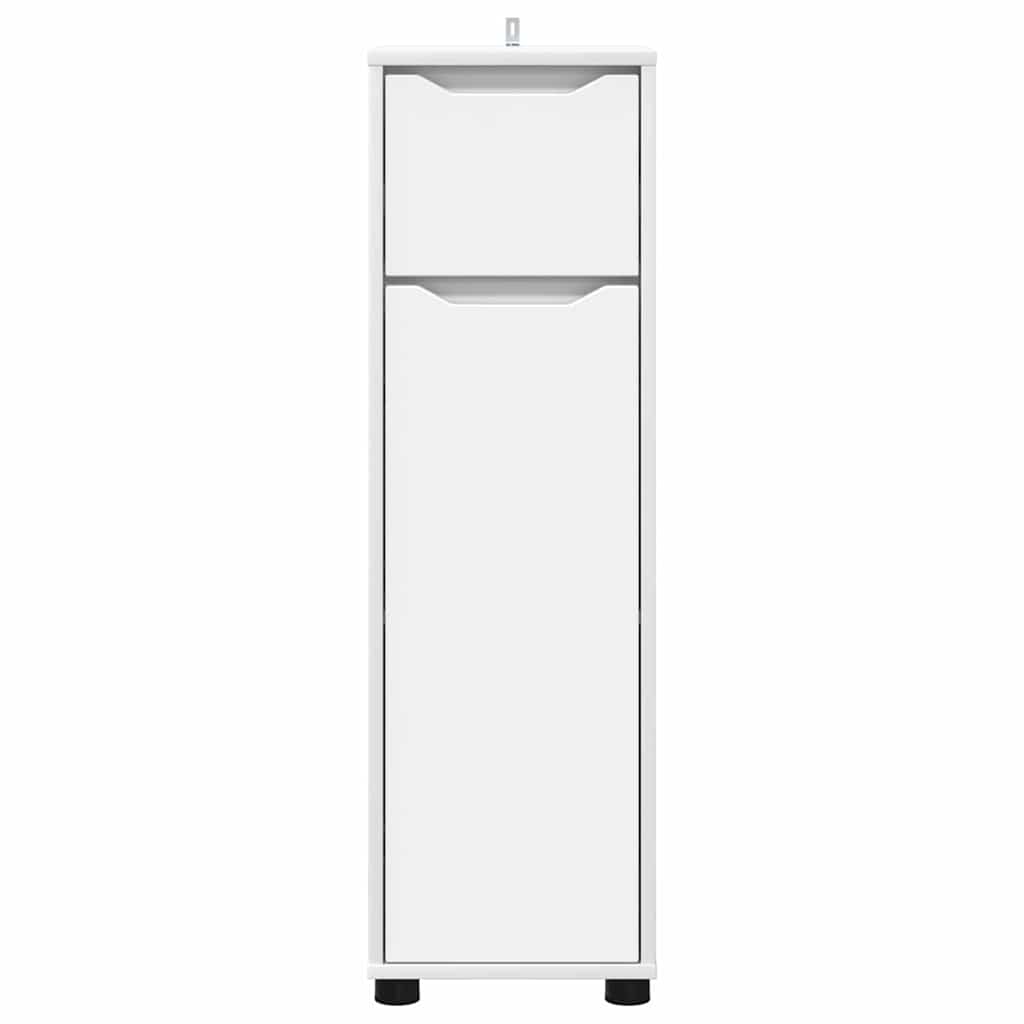 vidaXL Badezimmerschrank mit Tür Weiß 30,5 x 30 x 101 cm Holzwerkstoff