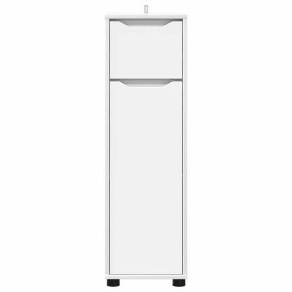 vidaXL Badezimmerschrank mit Tür Weiß 30,5 x 30 x 101 cm Holzwerkstoff