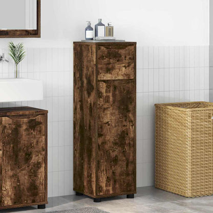 vidaXL Badezimmerschrank mit Tür Geräucherte Eiche 30,5 x 30 x 101 cm