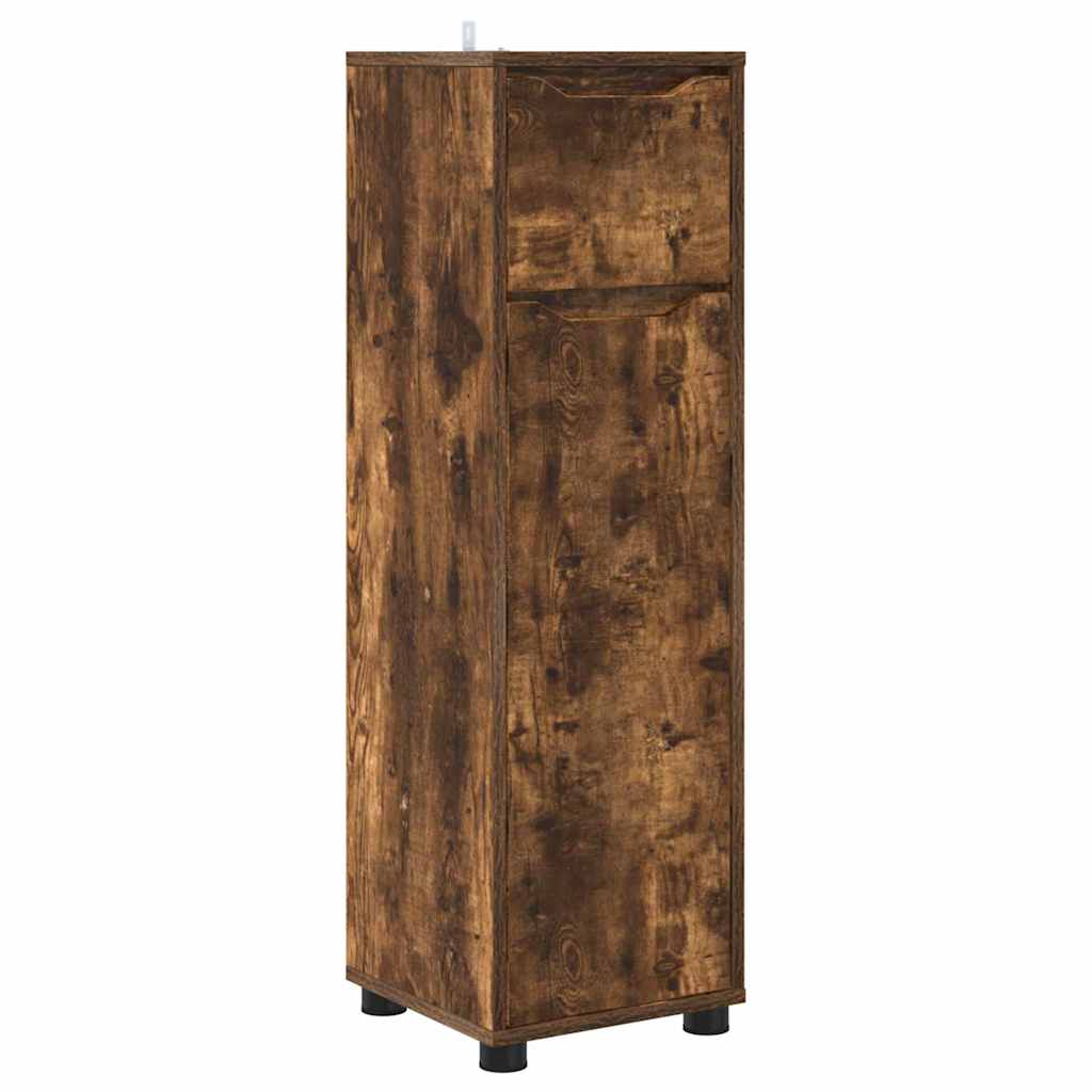 vidaXL Badezimmerschrank mit Tür Geräucherte Eiche 30,5 x 30 x 101 cm
