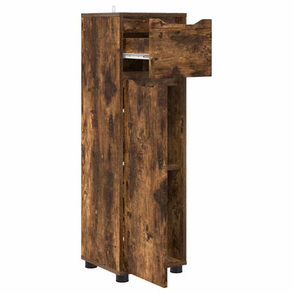 vidaXL Badezimmerschrank mit Tür Geräucherte Eiche 30,5 x 30 x 101 cm