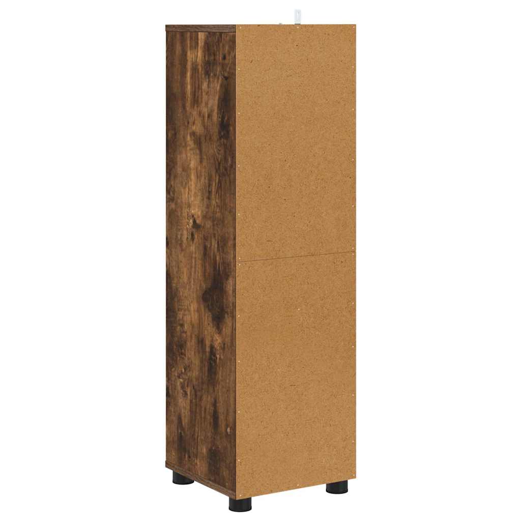 vidaXL Badezimmerschrank mit Tür Geräucherte Eiche 30,5 x 30 x 101 cm