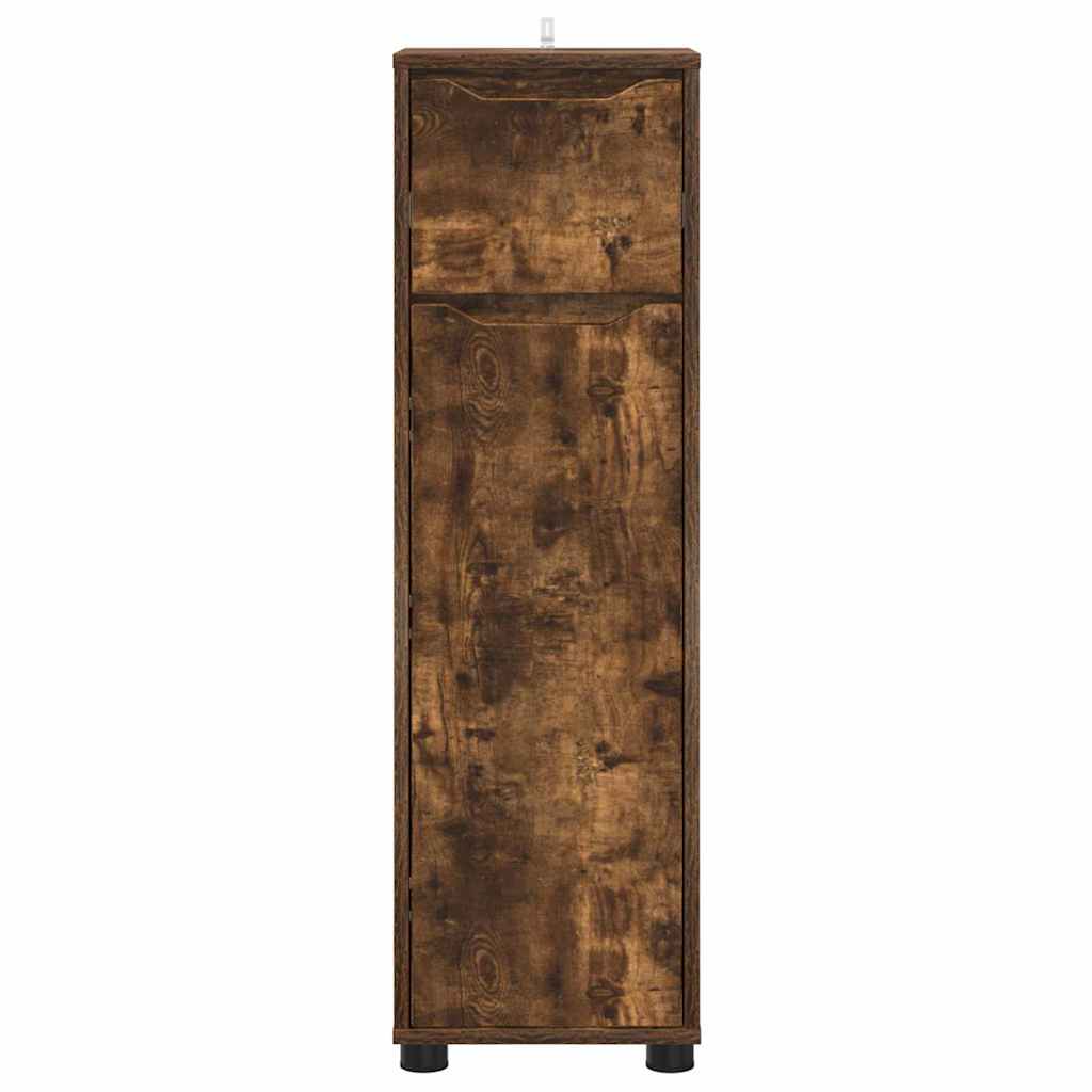 vidaXL Badezimmerschrank mit Tür Geräucherte Eiche 30,5 x 30 x 101 cm