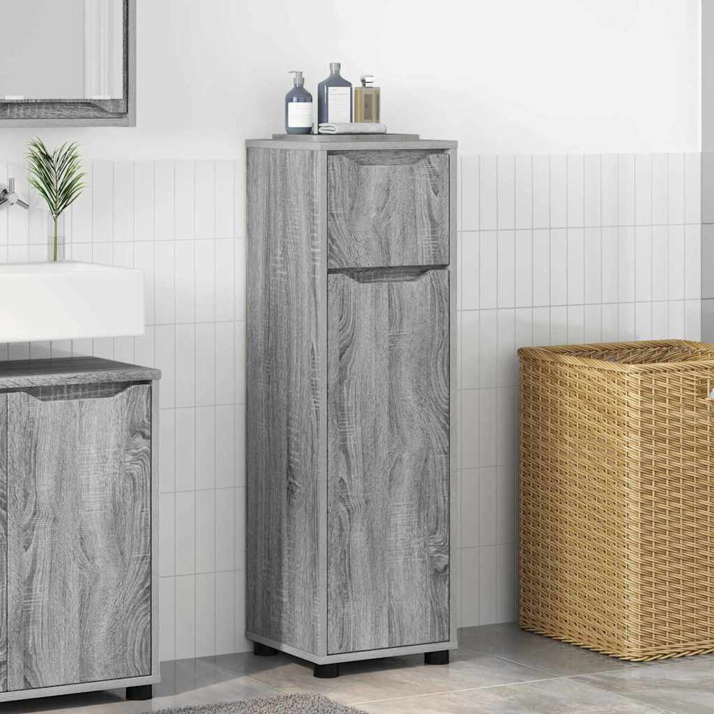 vidaXL Meuble de salle de bain avec étagère gris Sonoma 30,5 x 30 x 101 cm