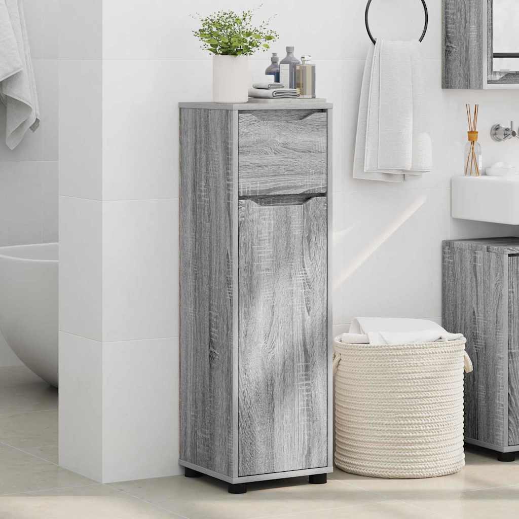 vidaXL Meuble de salle de bain avec étagère gris Sonoma 30,5 x 30 x 101 cm