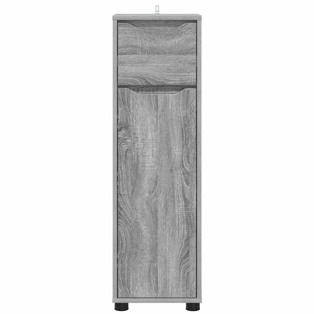 vidaXL Meuble de salle de bain avec étagère gris Sonoma 30,5 x 30 x 101 cm