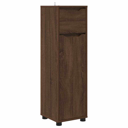 vidaXL Meuble de salle de bain avec porte aspect chêne marron 30,5 x 30 x 101 cm