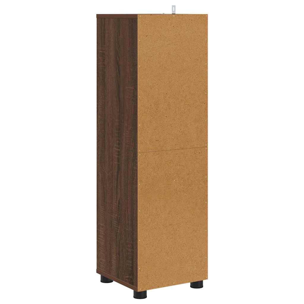 vidaXL Meuble de salle de bain avec porte aspect chêne marron 30,5 x 30 x 101 cm