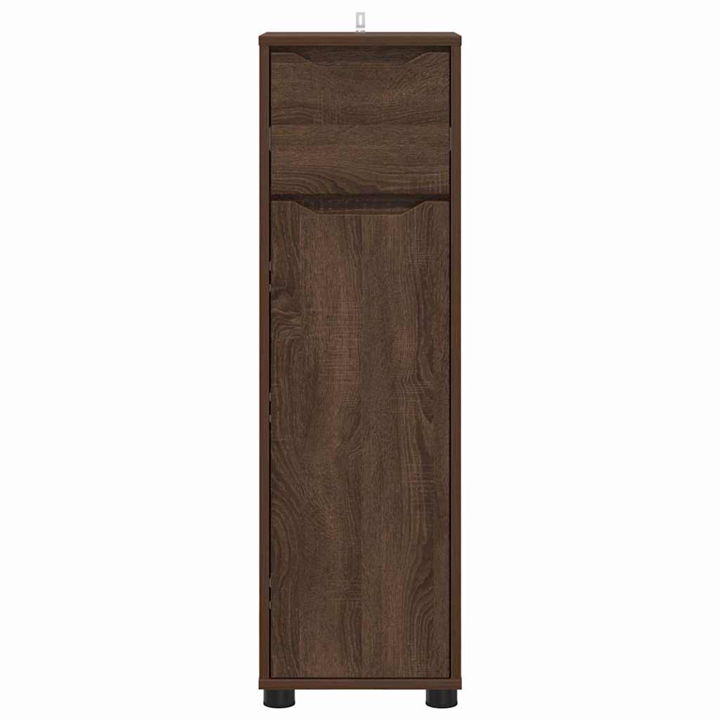 vidaXL Meuble de salle de bain avec porte aspect chêne marron 30,5 x 30 x 101 cm