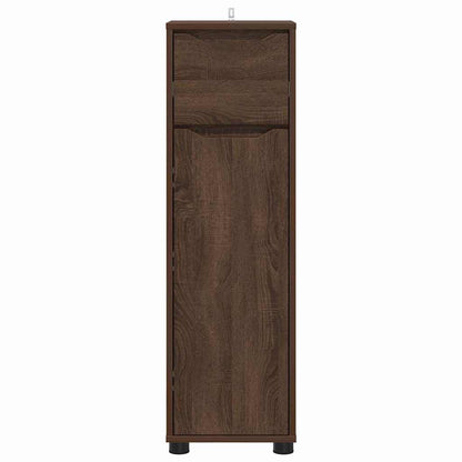 vidaXL Meuble de salle de bain avec porte aspect chêne marron 30,5 x 30 x 101 cm