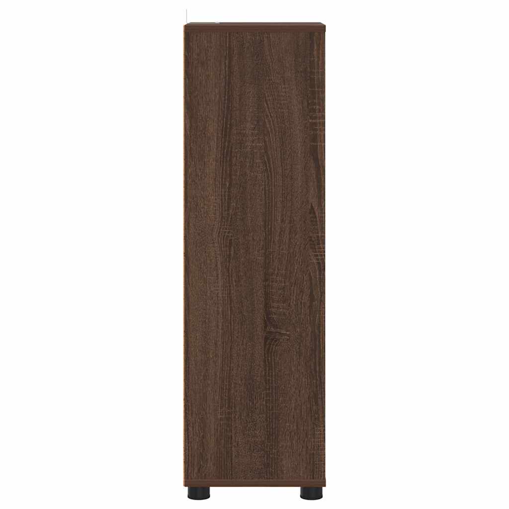 vidaXL Meuble de salle de bain avec porte aspect chêne marron 30,5 x 30 x 101 cm