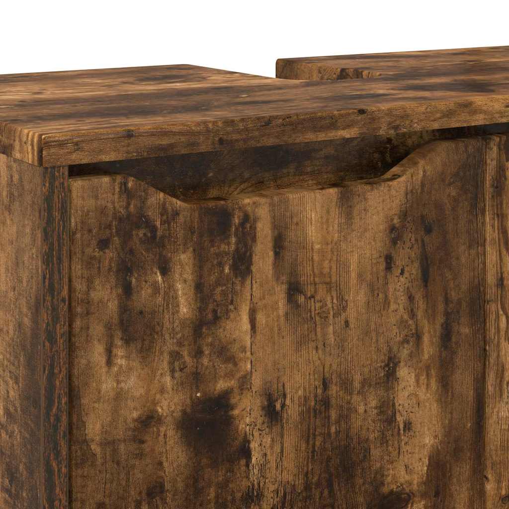 vidaXL Meuble sous lavabo chêne fumé 60 x 30 x 60 cm