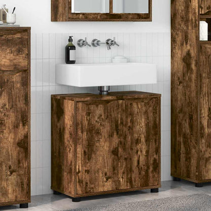 vidaXL Meuble sous lavabo chêne fumé 60 x 30 x 60 cm