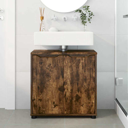 vidaXL Meuble sous lavabo chêne fumé 60 x 30 x 60 cm