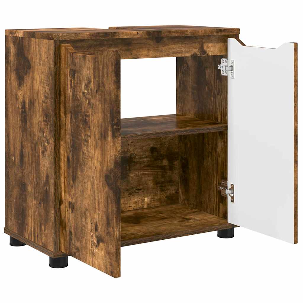vidaXL Meuble sous lavabo chêne fumé 60 x 30 x 60 cm