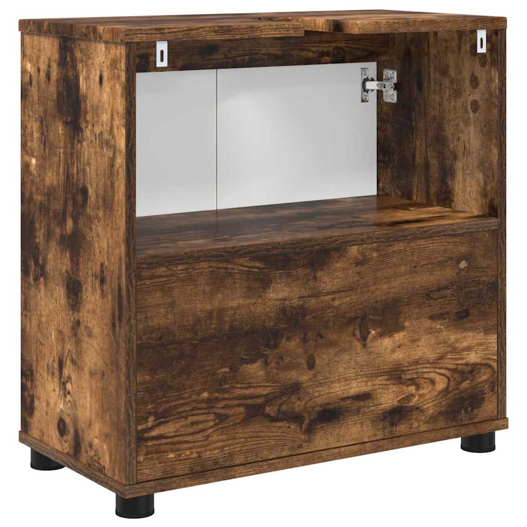 vidaXL Meuble sous lavabo chêne fumé 60 x 30 x 60 cm