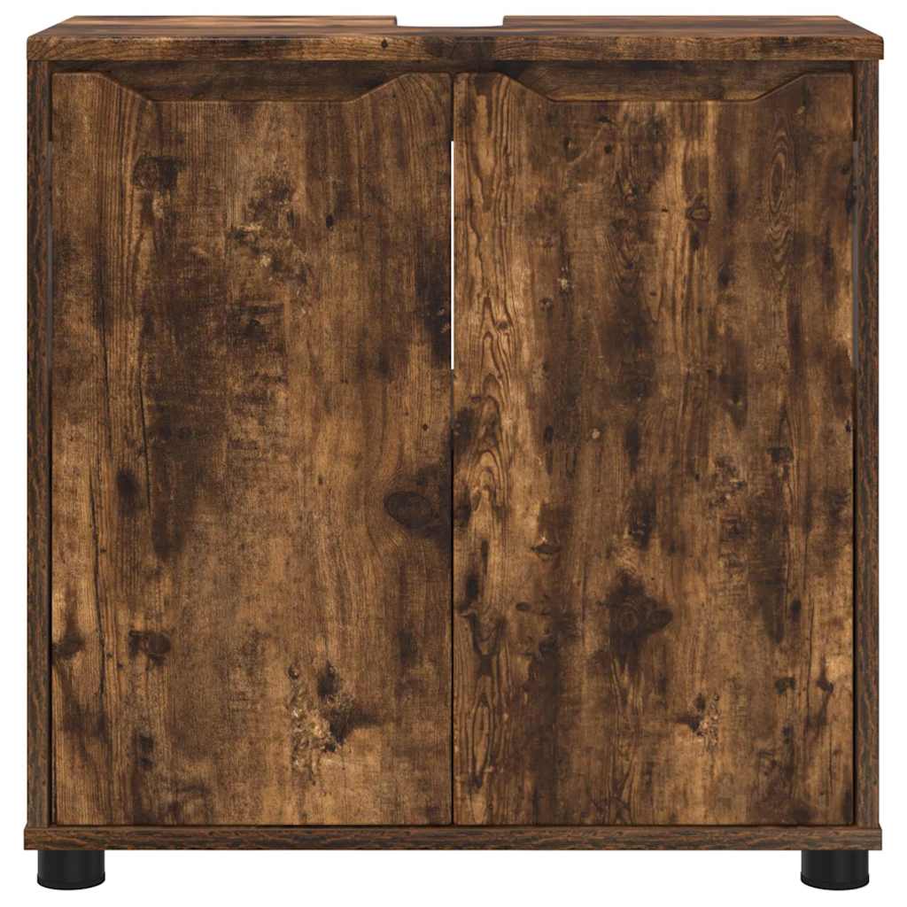 vidaXL Meuble sous lavabo chêne fumé 60 x 30 x 60 cm