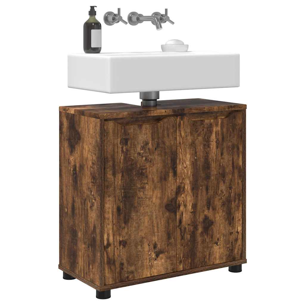 vidaXL Meuble sous lavabo chêne fumé 60 x 30 x 60 cm