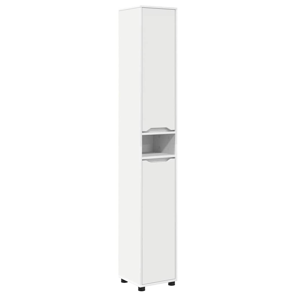 vidaXL Armoire de salle de bain avec porte Blanc 30,5 x 30 x 195 cm Bois d'ingénierie